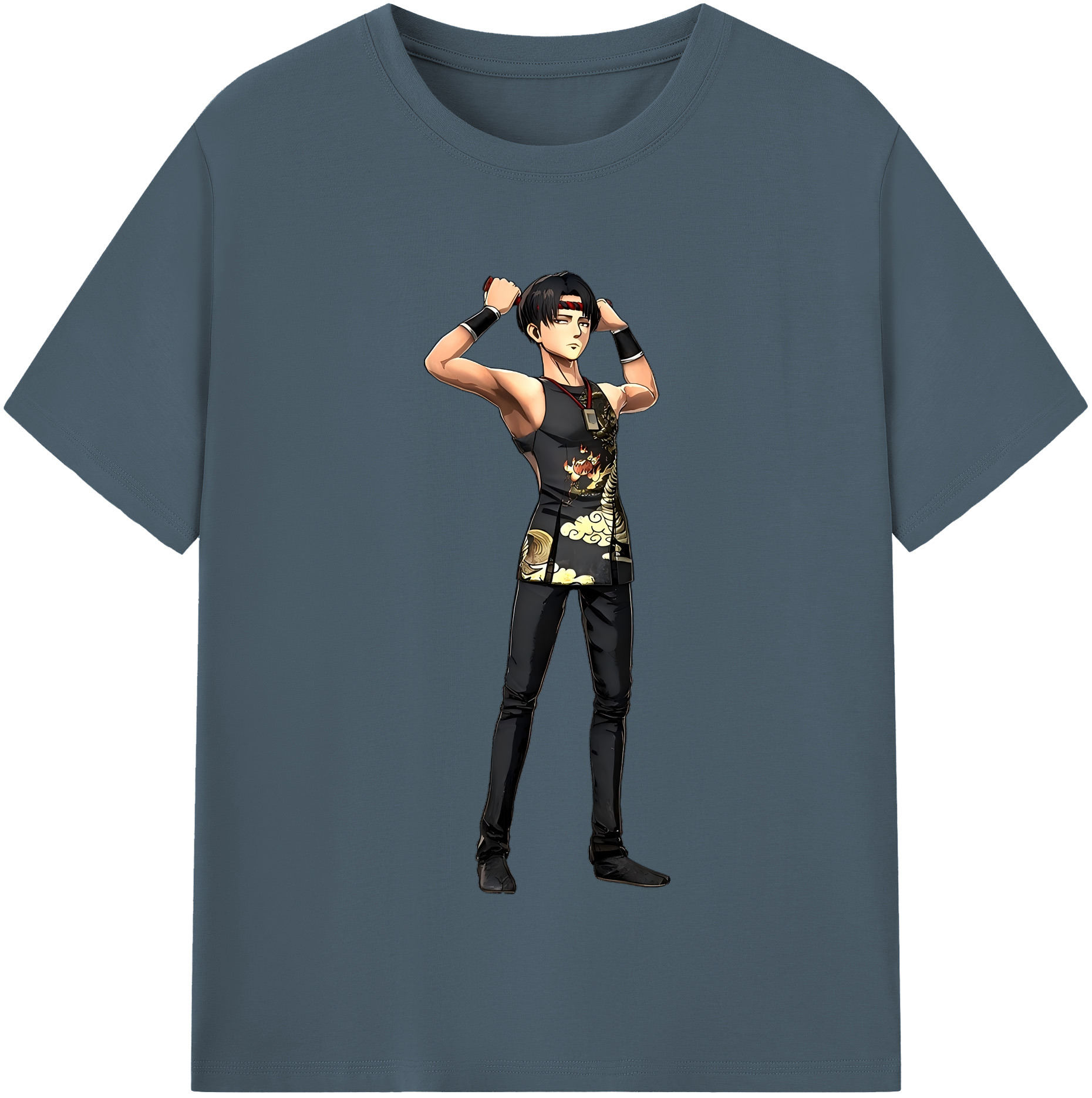 （画像用） 進撃の巨人 リヴァイ·アッカーマン Attack on Titan Levi Ackerman 綿100％半袖Tシャツ（フロントプリント）